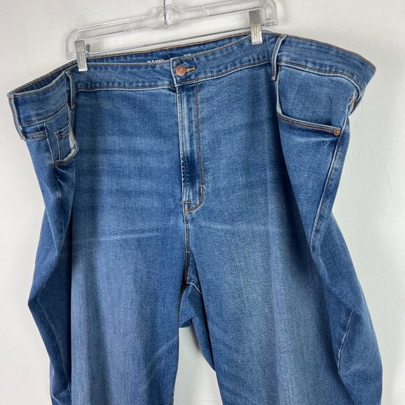 NWOT Old Navy Mid-Rise Power Slim Straight Jeans Medium Wash Plus Size 30 NEW - Picture 2 of 8